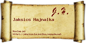 Jaksics Hajnalka névjegykártya